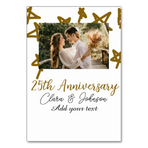 Wedding Jubileum voeg naam jaar toe afbeelding gou Kaart
