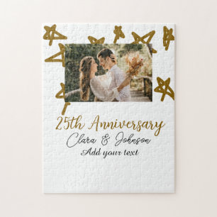 Wedding Jubileum voeg naam jaar toe afbeelding gou Legpuzzel