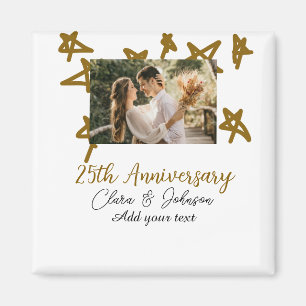 Wedding Jubileum voeg naam jaar toe afbeelding gou Magneet