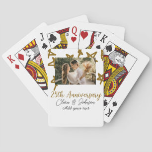 Wedding Jubileum voeg naam jaar toe afbeelding gou Pokerkaarten