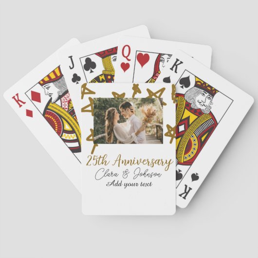Wedding Jubileum voeg naam jaar toe afbeelding gou Pokerkaarten (Achterkant)