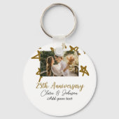 Wedding Jubileum voeg naam jaar toe afbeelding gou Sleutelhanger (Achterkant)