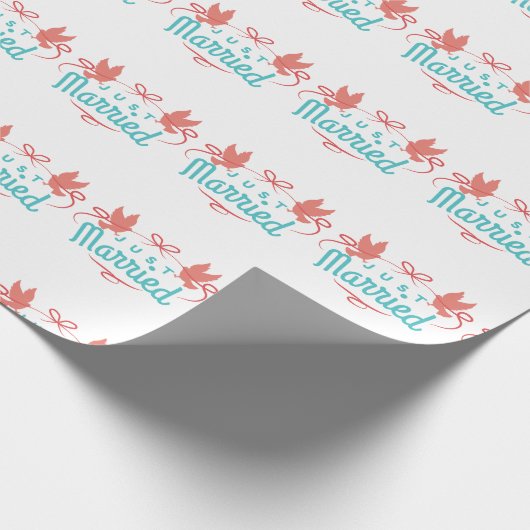 Wedding Just Marriott Two Birds Colourful Gift Ide Cadeaupapier (Hoek)