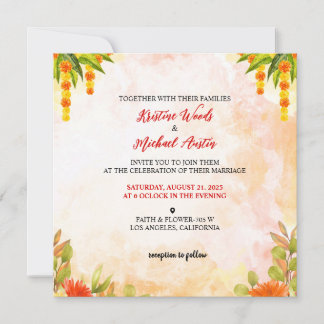 Wedding Kaart Water Color Invitation