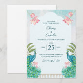 Wedding Kaart Waterkleuren Uitnodiging (Voorkant / Achterkant)