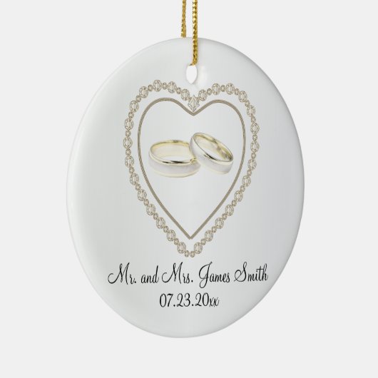 Wedding Keepasje voor de Bride en Groom Keramisch Ornament (Rechts)