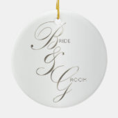 Wedding Keepasje voor de Bride en Groom Keramisch Ornament (Achterkant)