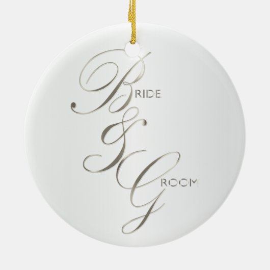 Wedding Keepasje voor de Bride en Groom Keramisch Ornament (Achterkant)