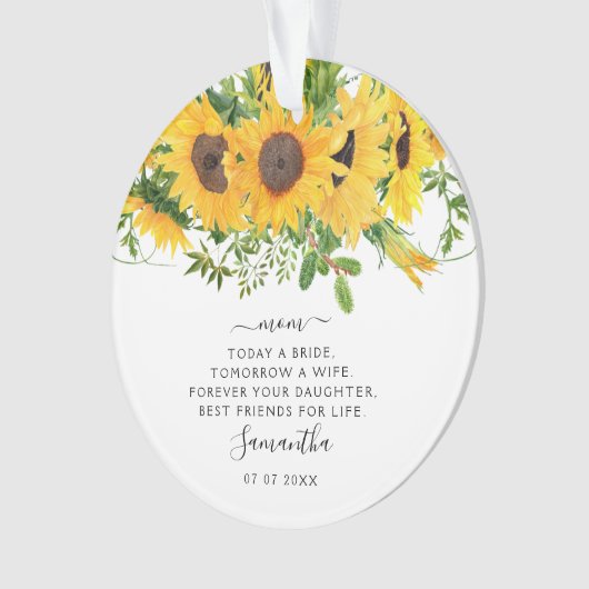 Wedding Keepasmoeder van de Bride Floral foto Ornament (voorkant)