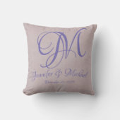 Wedding Keepomwille Dusty Pink Monogram Pillow Kussen (Voorkant)