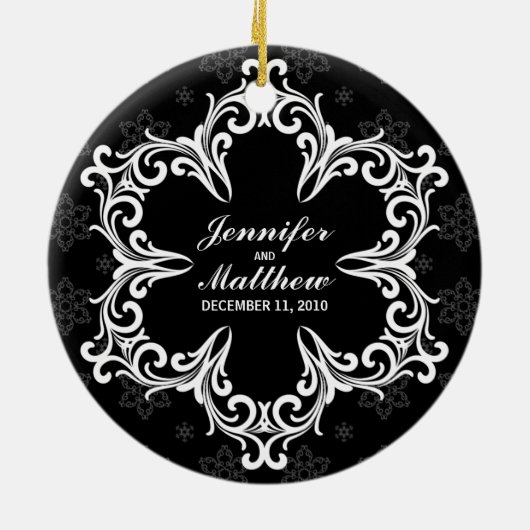 Wedding Keepomwille Foto Ornament in B&W (Achterkant)