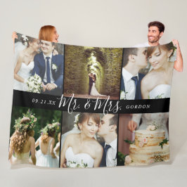 Wedding Keepomwille Mr en Mrs. 6 Foto Collage Fleece Deken