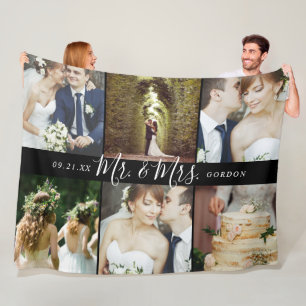 Wedding Keepomwille Mr en Mrs. 6 Foto Collage Fleece Deken