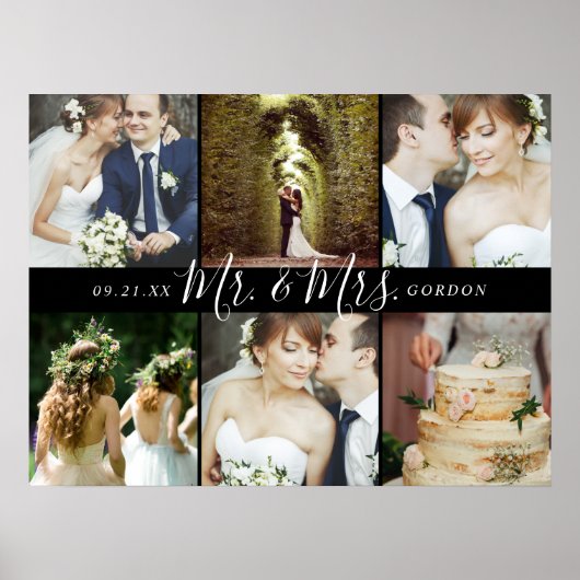 Wedding Keepomwille Mr en Mrs. 6 Foto Collage Poster (Voorkant)