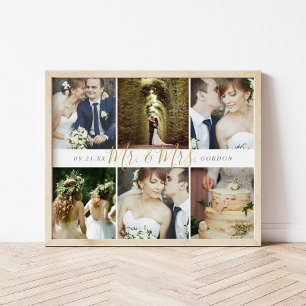 Wedding Keepomwille Mr en Mrs. 6 Foto Collage Poster