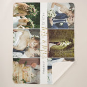Wedding Keepomwille Mr en Mrs. 6 Foto Collage Sherpa Deken (Voorkant)