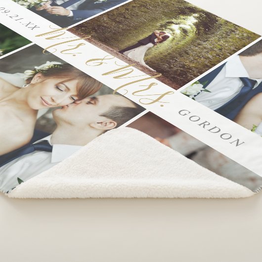 Wedding Keepomwille Mr en Mrs. 6 Foto Collage Sherpa Deken (3/4)