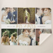 Wedding Keepomwille Mr en Mrs. 6 Foto Collage Sherpa Deken (Voorkant (horizontaal))