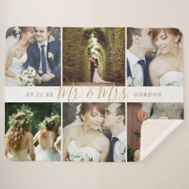 Wedding Keepomwille Mr en Mrs. 6 Foto Collage Sherpa Deken