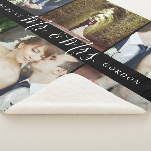 Wedding Keepomwille Mr en Mrs. 6 Foto Collage Sherpa Deken (3/4)