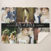 Wedding Keepomwille Mr en Mrs. 6 Foto Collage Sherpa Deken (Voorkant (horizontaal))