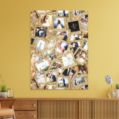 Wedding Keepsake 30 Photo Collage Gold ID1065 Canvas Afdruk (Insitu (Woonkamer))