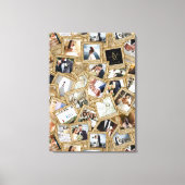 Wedding Keepsake 30 Photo Collage Gold ID1065 Canvas Afdruk (Voorkant)