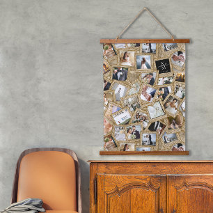 Wedding Keepsake 30 Photo Collage Gold ID1065 Hangend Wandkleed