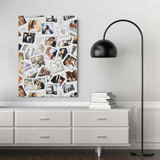 Wedding Keepsake 30 Photo Collage Wit ID1065 Canvas Afdruk