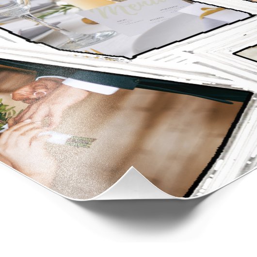 Wedding Keepsake 30 Photo Collage Wit ID1065 Foto Afdruk (Hoek)