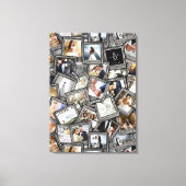 Wedding Keepsake 30 Photo Collage Zwart ID1065 Canvas Afdruk (Voorkant)