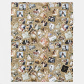 Wedding Keepsake 31 Photo Collage Gold ID1065 Fleece Deken (Voorkant)