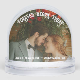 Wedding Keepsake Custom Photo Text Dome Snow Werel Sneeuwbol