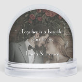 Wedding Keepsake Custom Photo Text Dome Snow Werel Sneeuwbol (Achterkant)