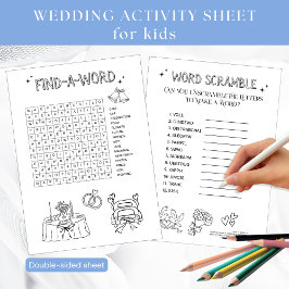 Wedding Kinder woordspelletjes activiteitenblad