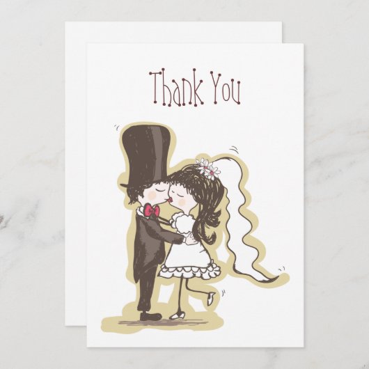 Wedding Kiss Bedankkaart (Voorkant / Achterkant)