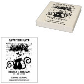 Wedding Kittens in love on Graffiti Wall Design Rubberstempel (Gestempeld)