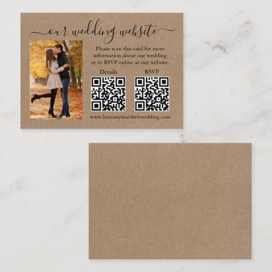Wedding Kraft RSVP - Details foto 2 QR Informatiekaartje (Voorkant / Achterkant)