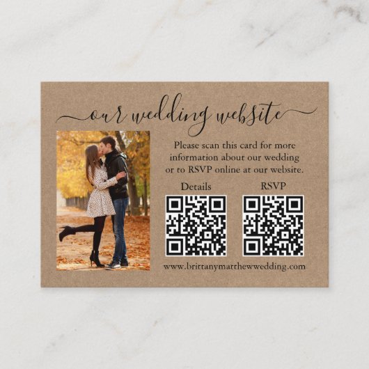 Wedding Kraft RSVP - Details foto 2 QR Informatiekaartje (Voorkant)