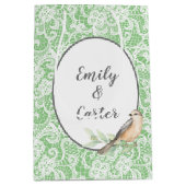 Wedding Lace op Mint Green Medium Cadeauzakje (Voorkant)