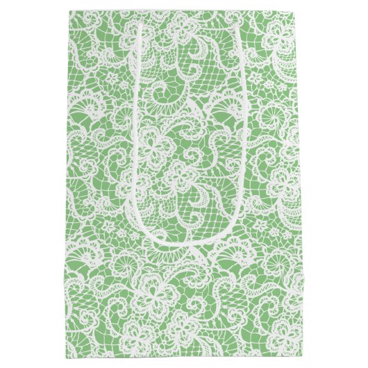Wedding Lace op Mint Green Medium Cadeauzakje (Achterkant)