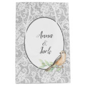 Wedding Lace op Silver Medium Cadeauzakje (Voorkant)