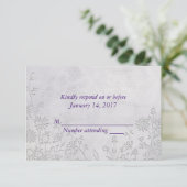 Wedding Lace RSVP Kaartje (Staand voorkant)