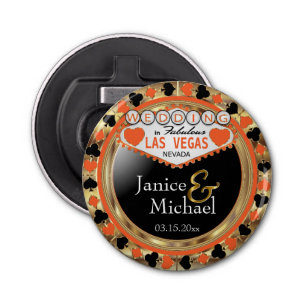 Wedding Las Vegas Style - Oranje Button Flesopener