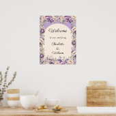 Wedding lavender champagne cream welcome poster (Keuken)