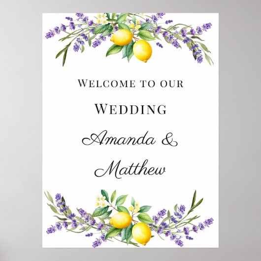 Wedding lavender lemons welcome poster (Voorkant)