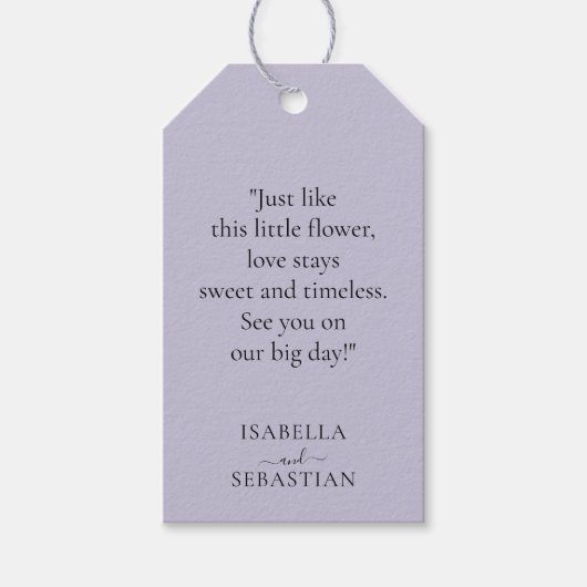 Wedding Lavender Lilac Touch Cadeaulabel (Voorkant)