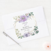 Wedding Lavender Peony Alabaster Magnolia Vierkante Sticker (Envelop)