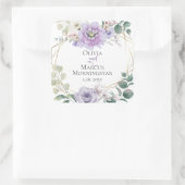 Wedding Lavender Peony Alabaster Magnolia Vierkante Sticker (Tas)