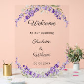 Wedding lavender watercolored welcome acryl bord (Huwelijk)